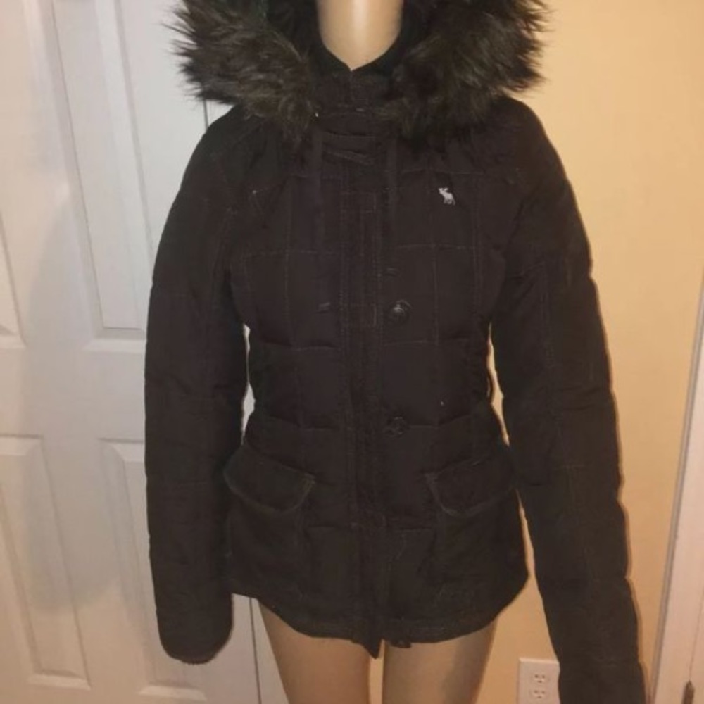 Y2k VTG Abercrombie & Fitch Parka/Puffer Coat Fur Jacket M